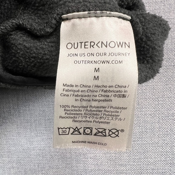 Outerknown Recycled Fleece Crewneck Sweatshirt Men Medium Gray Sustainable GORP - Picture 9 of 10